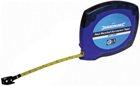 Silverline - Fast Rewind Surveyors Tape 30m - 598442